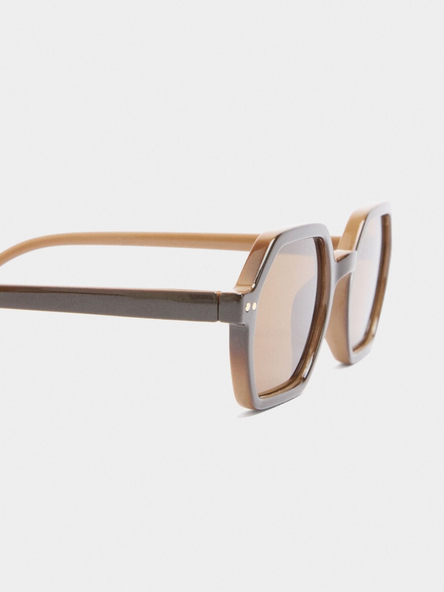 Gafas De Sol Hexagonales marron