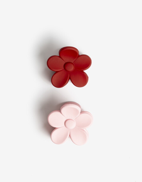 Broches Sets Flores Set De Broches Acrílico De Flor - Combinacion Bicolor
