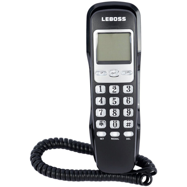 Telefono Fijo Pantalla Mesa Pared Cableado Captor Leboss Ax® Variante Color Negro