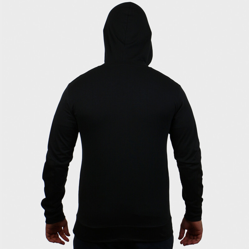 MEN COTTON POLYESTER COMBINED JACKET WITH HOOD Negro