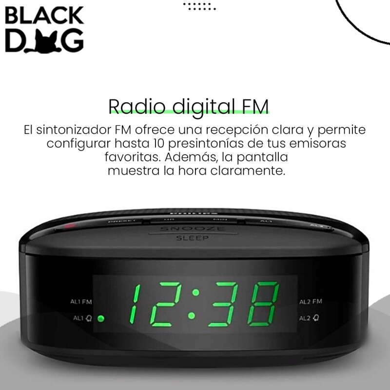 Radio Reloj Philips Digital Tar3502 Alarma Dual Sintonizador + Auriculares Radio Reloj Philips Digital Tar3502 Alarma Dual Sintonizador + Auriculares