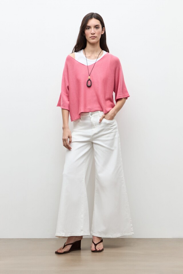 Sweater oversized rosado melange
