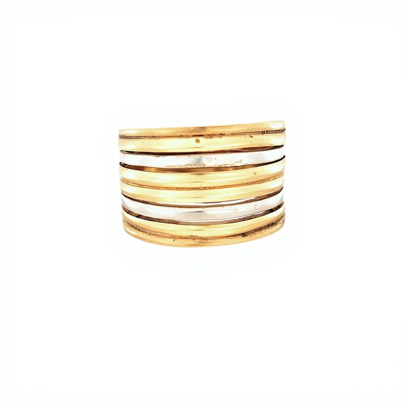 Anillo banda- Plata y Oro-Sin piedra-AN5941 sinpiedra