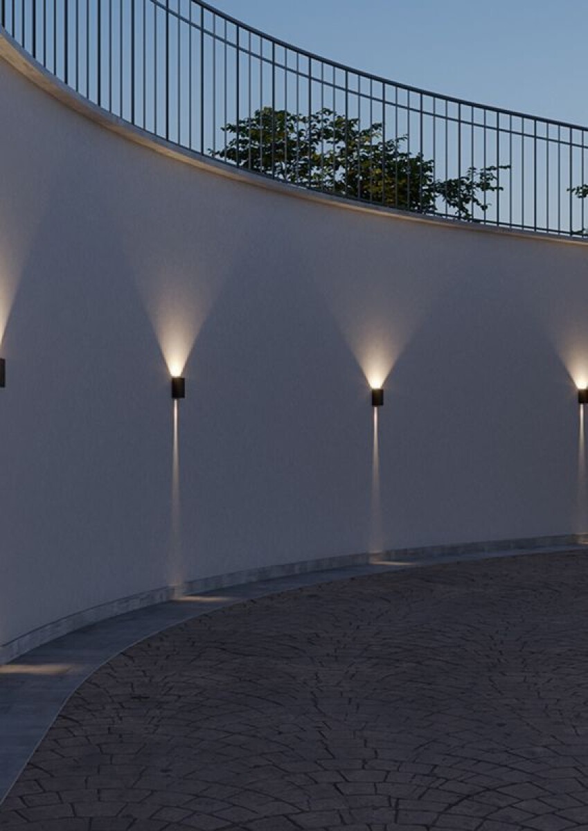 APLIQUE BIDIRECCIONAL WALL PLUS ABIERTO-CERRADO 90º/2º NEGRO 3000K 10W IP65 