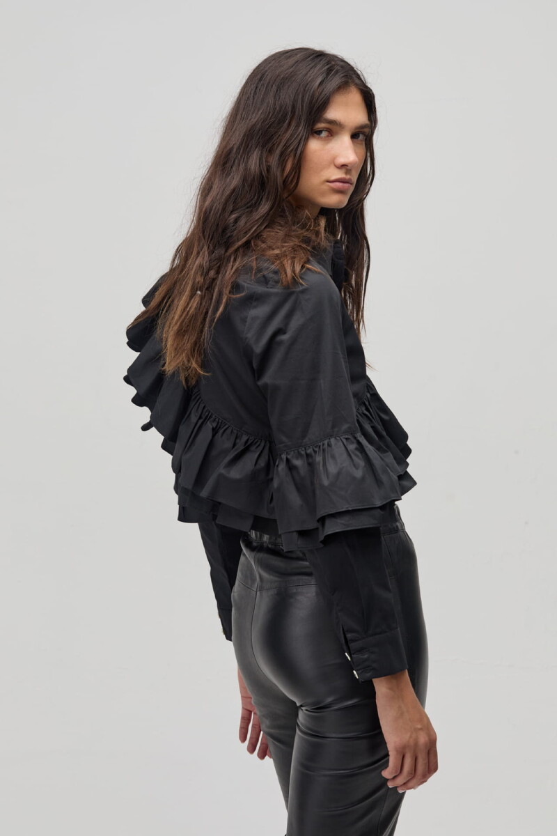 Camisa Mambo en Algodón Negro