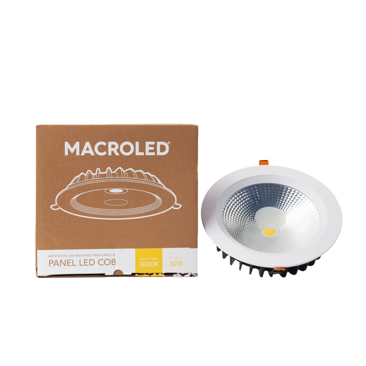 Panel Embutir Circular 30W AC100-265V LED COB Macroled - Cálido 