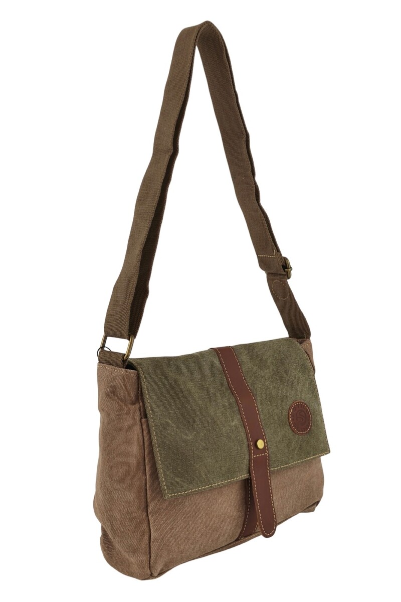 Morral de lona Marrón con Verde