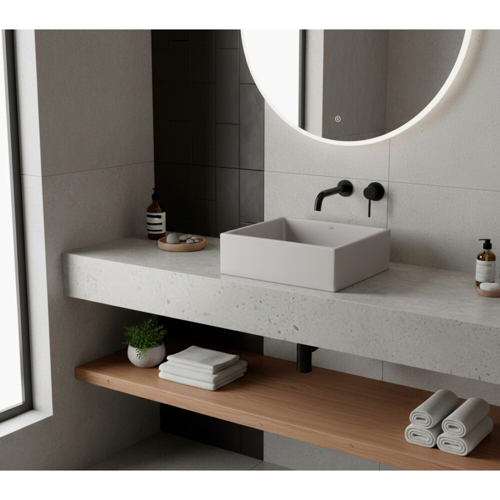 BACHA DE APOYO MODELO BASIC Q5 35x35 CM COLOR STONE Bacha De Apoyo Modelo Basic Q5 35x35 Cm Color Stone