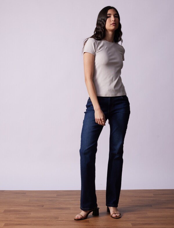 Remera Basica Modal Ribs BEIGE CLARO