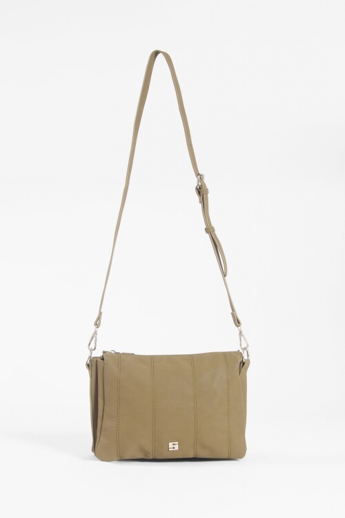 Bandolera pespunte marrón