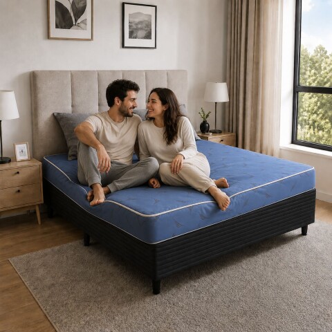 Sommier 2 Plazas PUELO - 140 x 188 x 57 - Espuma - 80k por lado - Blando envolvente Sommier 2 Plazas PUELO - 140 x 188 x 57 - Espuma - 80k por lado - Blando envolvente