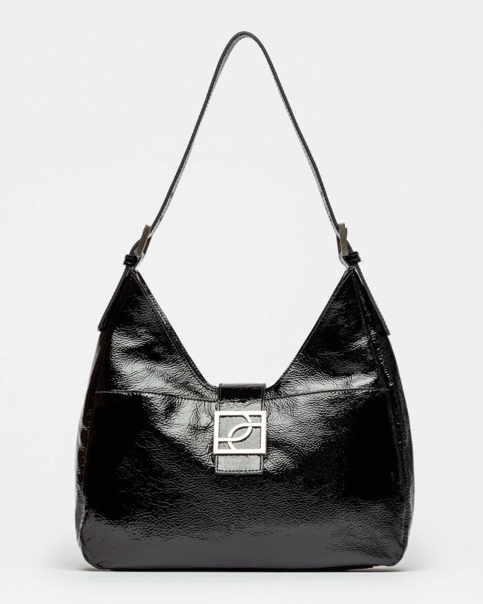 Bolso Signature en cuero charol Negro