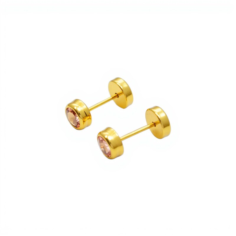 Abridores Punto de luz-Oro 18k-Piedra Zirconia-AB9527 conpiedra