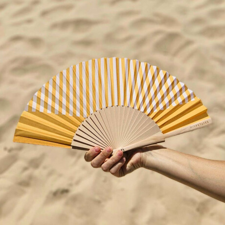 Abanico diseños en amarillo Rayas