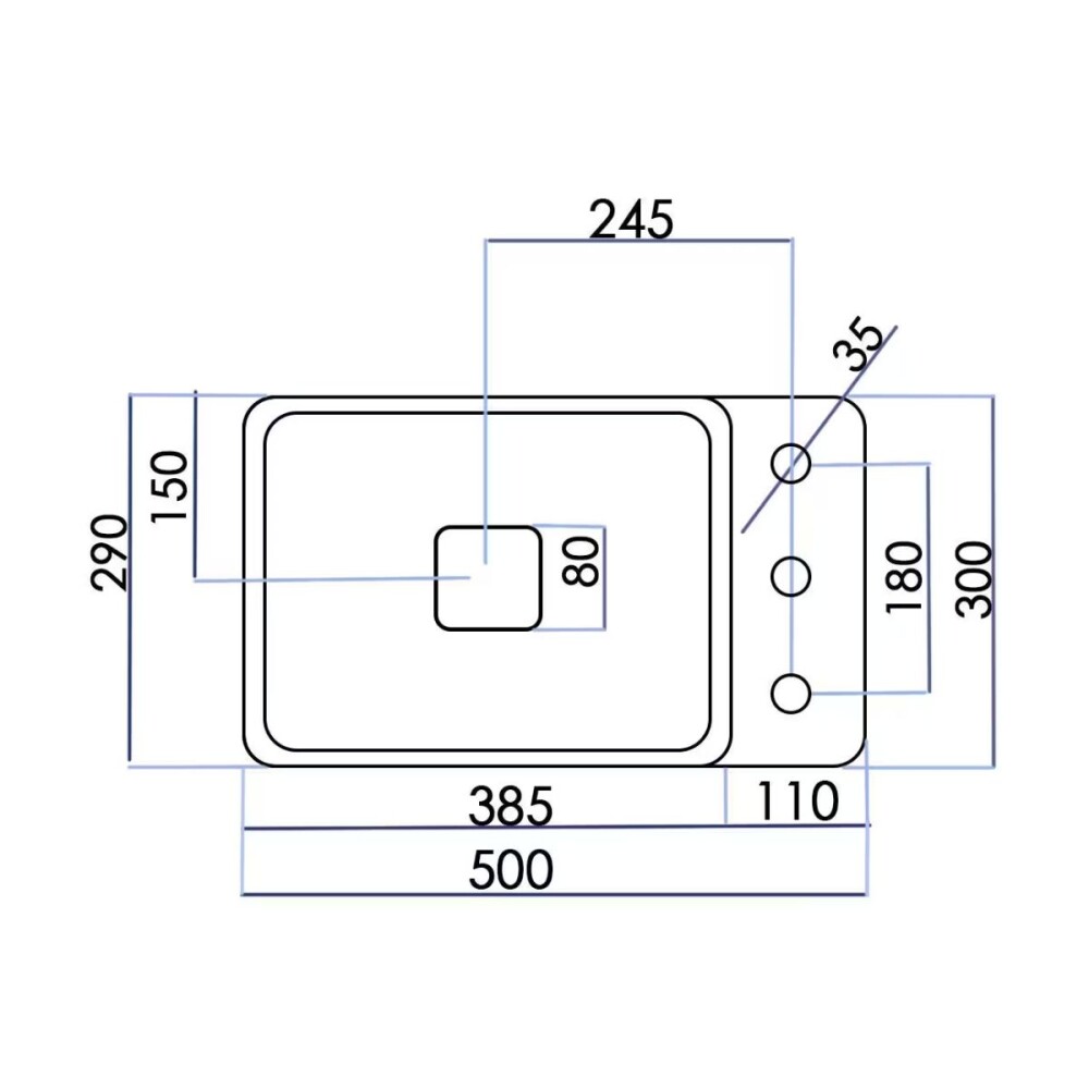Bacha de apoyo Rectangular 50x30 cm c/mesa blanco brillante Deca Bacha De Apoyo Rectangular 50x30 Cm C/mesa Blanco Brillante Deca