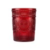 VASO VIDRIO LABRADO 250ML ROJO 10X8CM SOLES Unica