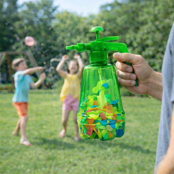 Bombitas De Agua 300 Unidades + Botella De Recarga Color Verde