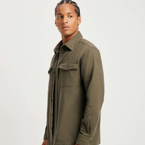 CAMISA ML MASC GRIS OSCURO