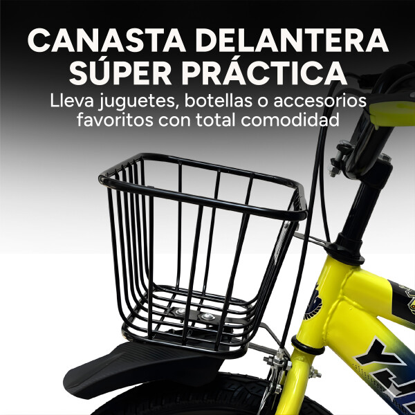Bicicleta Infantil Yjtong R16 Canasto Parrilla Guardabarros Azul 1
