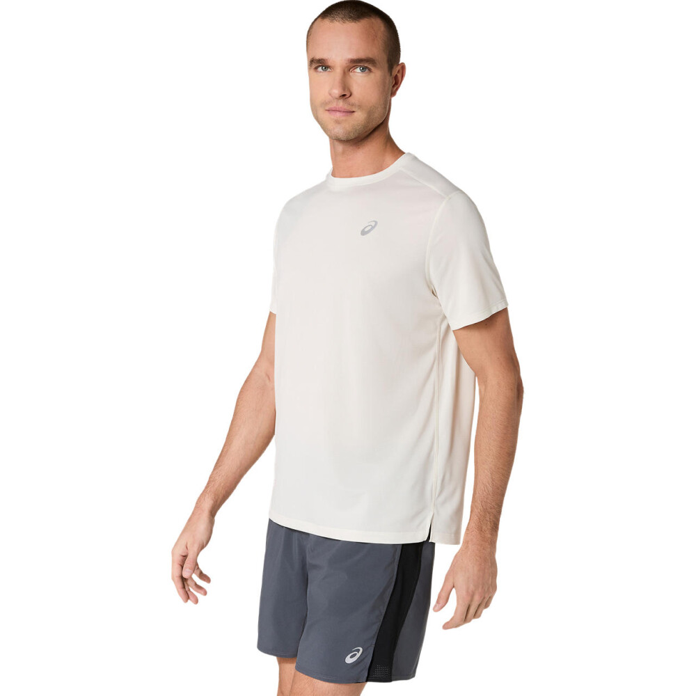 Polo Running Asics Silver SS Top Hombre Cream