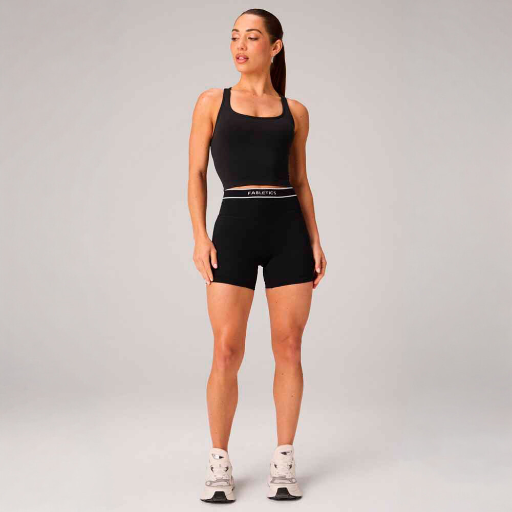 Short Seamless Scrunch Short 4 Mujer Black/classic White Fabletics