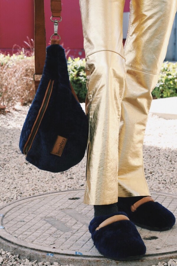 City Slipper Leather Azul