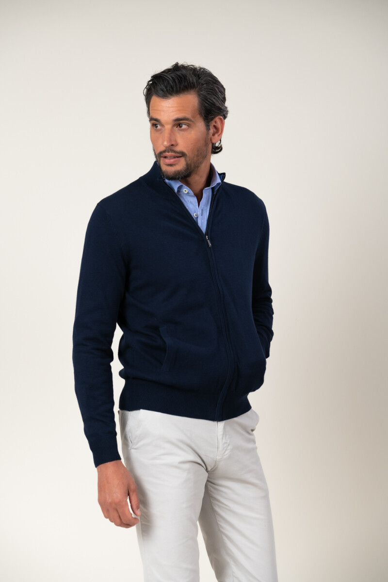 Sweater cierre entero - Azul Marino 