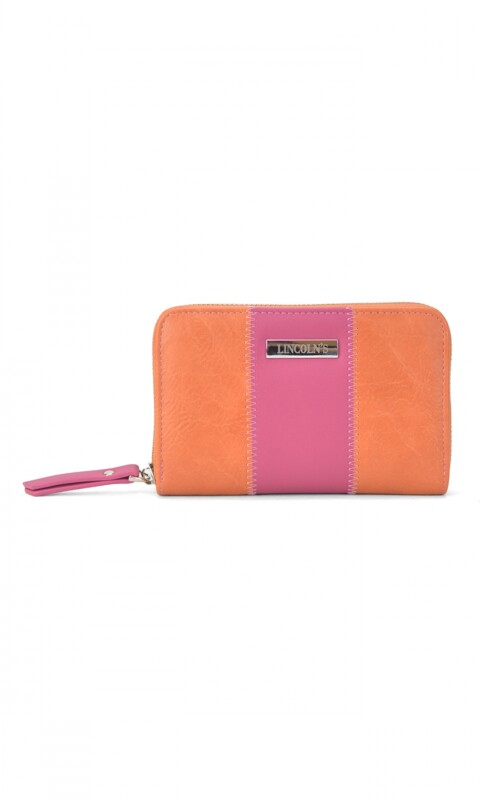 BILLETERA DEDALERA MANDARINA Y FUCSIA