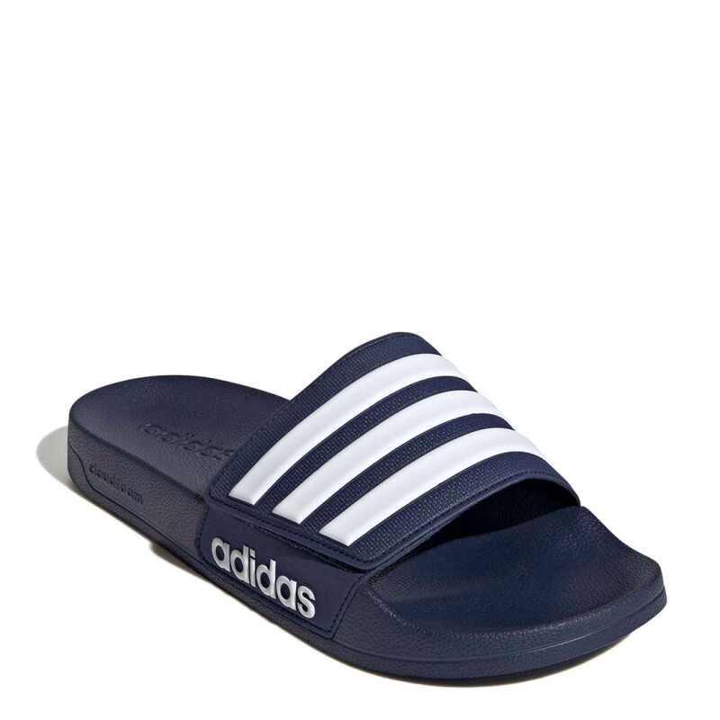 Sandalias Unisex Adidas Adilette Shower Velcro Azul - Blanco