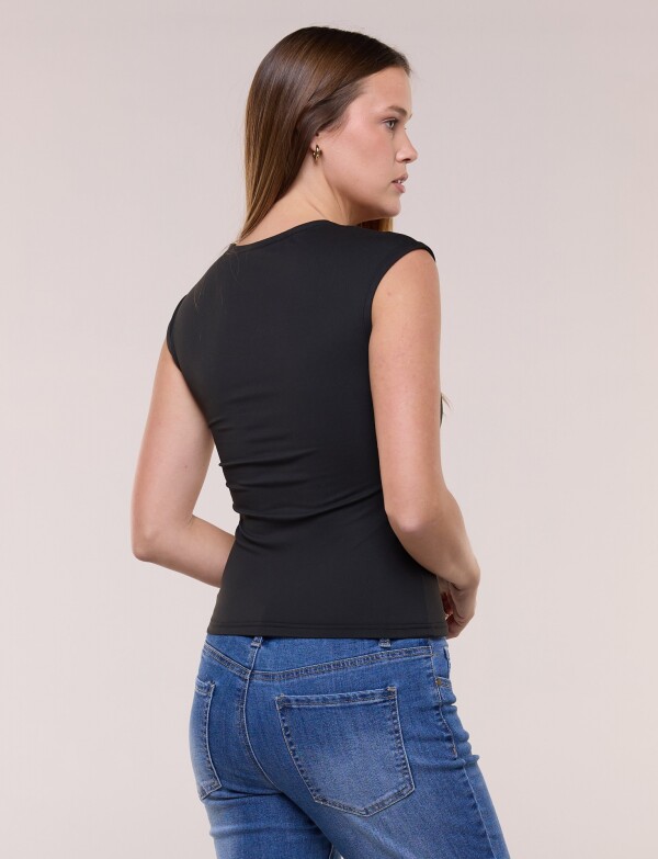 Musculosa Basica Escote Cuadrado NEGRO