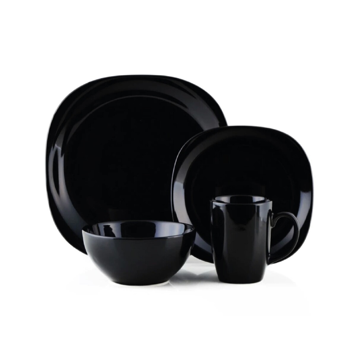 SET 16 PIEZAS STONEWARE D26.5-19.5-15/330ML QUADRO BLACK THOMSON 