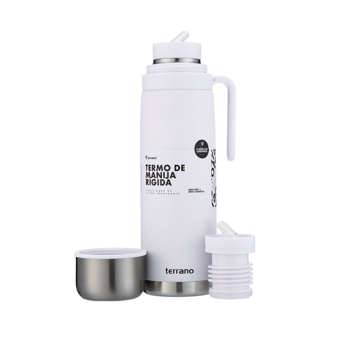 Termo Terrano Premium Manija Rígida 1 Litro - BLANCO 