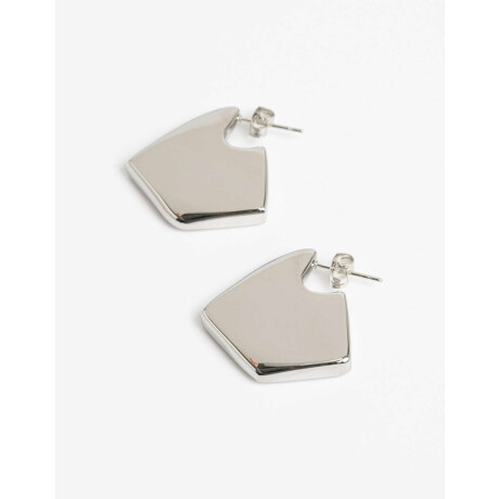 Argollas De Acero Plateadas Plateado Rodio