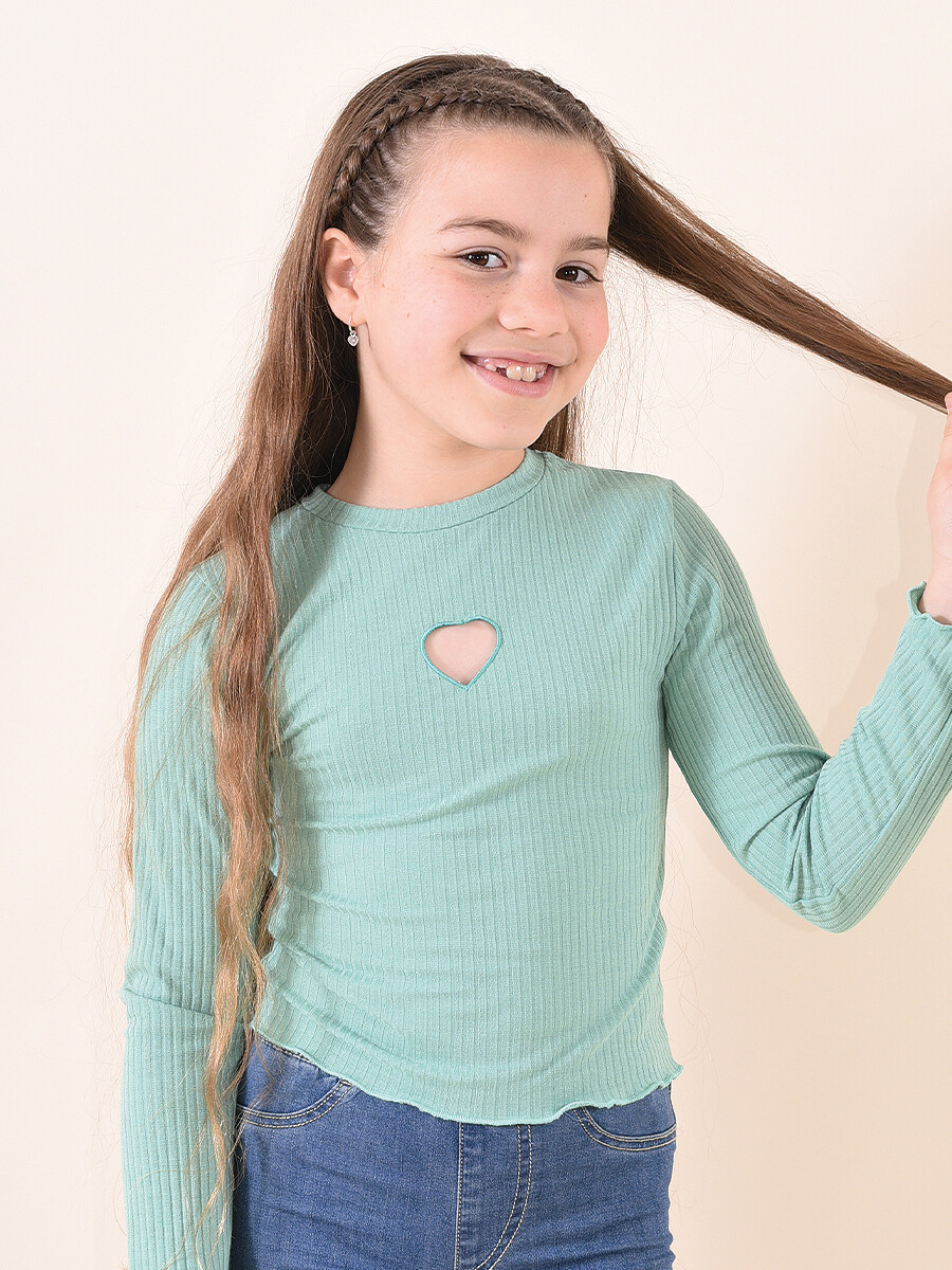 REMERA HEARTS - TURQUESA 