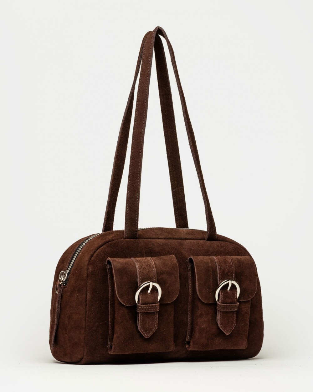 Bolso Indie en cuero gamuza Chocolate