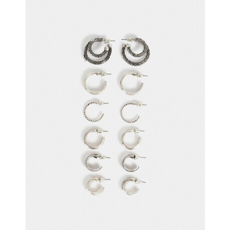 Set De Argollas Plateado