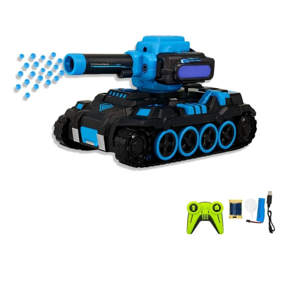 Auto tanque control remoto lanza balas hidrogel recargable 