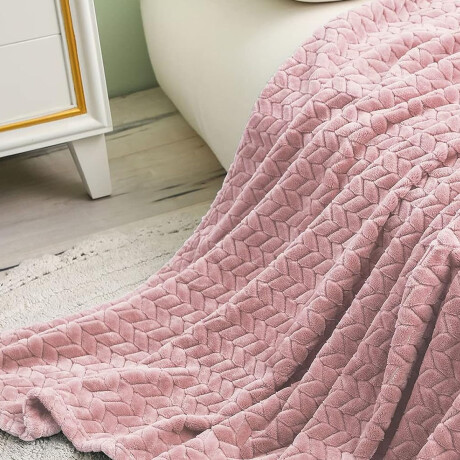Set Invierno Manta Frazada Polar 2 Pza + Termo Mate Bombilla Rosa