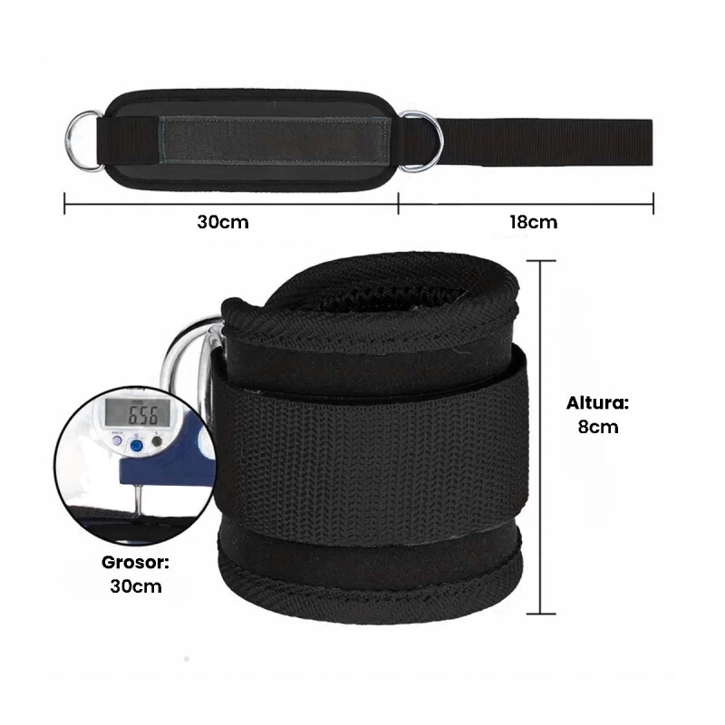 Par de Tobilleras para máquinas de Polea Active Max Negro