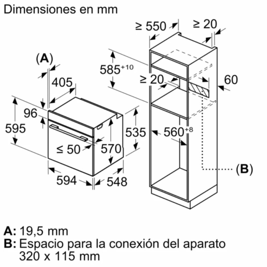 Horno de empotrar Bosch HRG572ES3 Multif. Pirolítico c/ Vapor Horno de empotrar Bosch HRG572ES3 Multif. Pirolítico c/ Vapor