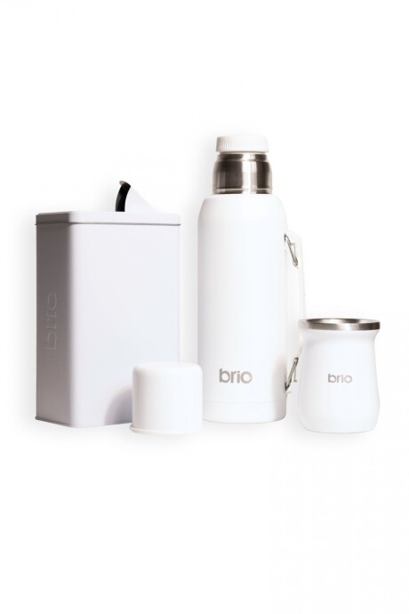Set termo 1lt + mate clásico + yerbera 800gr Blanco