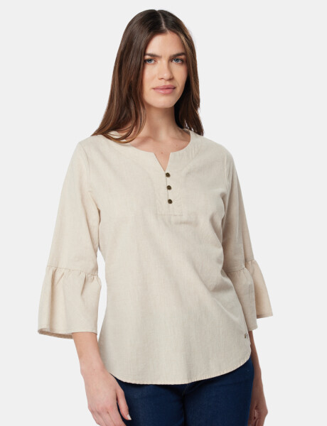 BLUSA DE LINO Beige