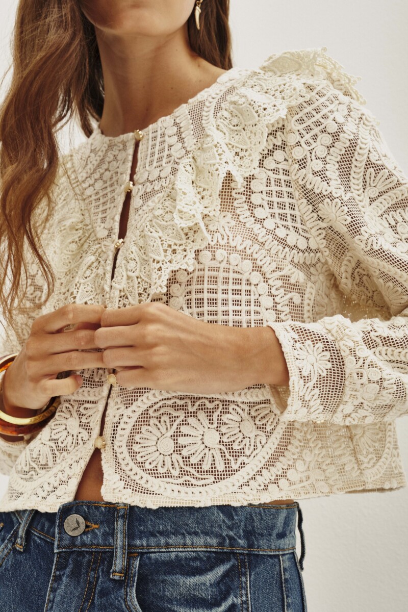 Saco Lace Frills Crudo