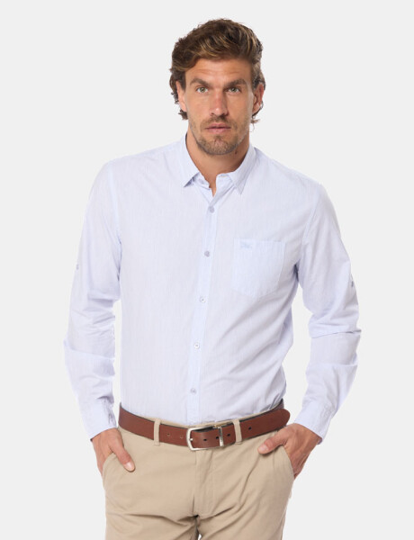 CAMISA RAYADA Celeste