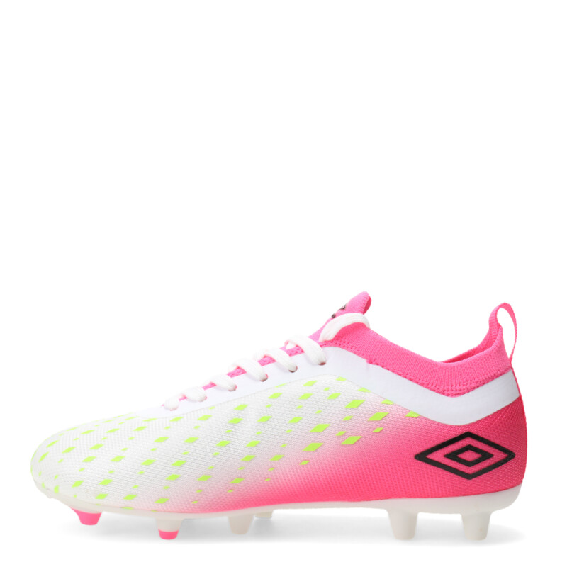 Championes de Niños Umbro Fútbol 11 Limit HG Blanco - Rosado - Amarillo Lima