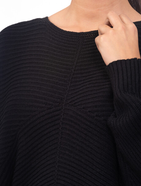 sweater acanalado negro