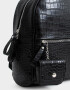 Mochilas Urbanas Mochila Efecto Croco Con Charm - Negro
