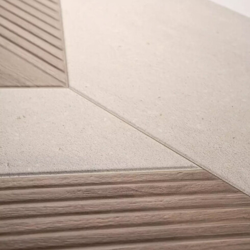 Porcelanato Simil Madera Combinado Blanco Rectificado 60x120Cm Pared GAMAS DE MARRON