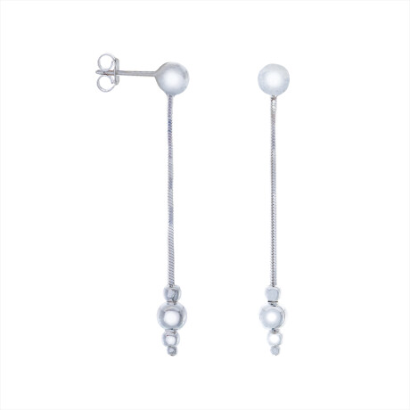 Caravanas de plata 925 con cuentas. Caravanas de plata 925 con cuentas.