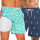Set X2 Short Bermuda Playa Overzise Estampado Verano Verde Azul